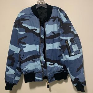 Delta Blue Camo Bomber Jacket